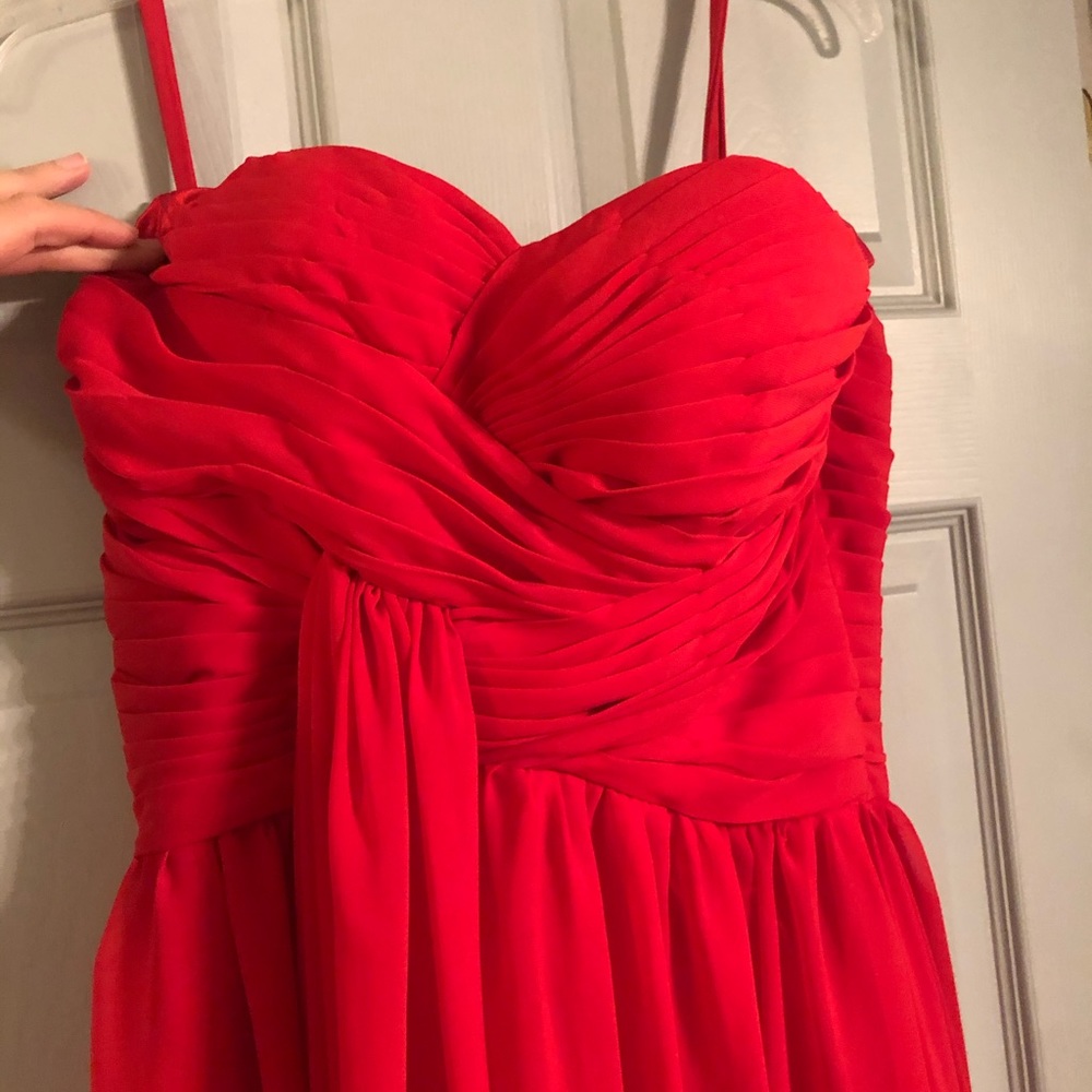 Red long formal dress